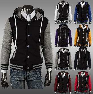 Hoodie with Contrasting Sleeves