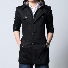 Load image into Gallery viewer, Mens Removable Hooded Trench Jacket
