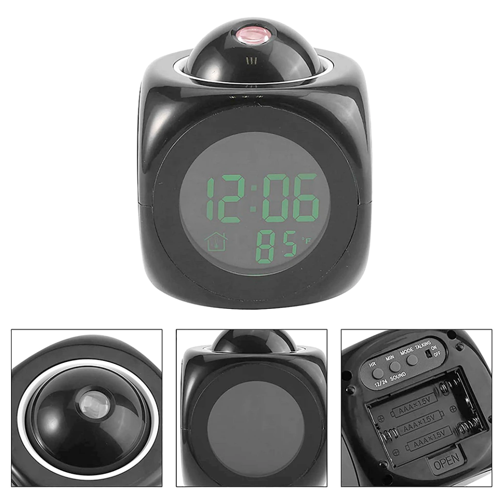 Projector Digital Alarm Clock with Temperature