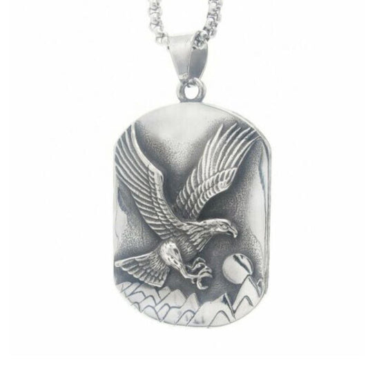 Vintage Silver Eagle Pendant Necklace