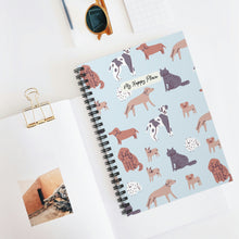 Load image into Gallery viewer, My Happy Place Dog Pattern Spiral Notebook
