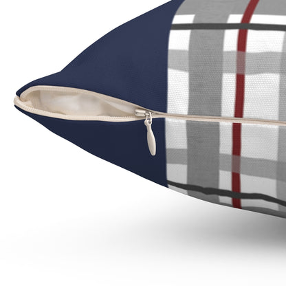 Gray Plaid Design Cushion Home Decoration Accents - 4 Sizes
