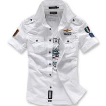 Load image into Gallery viewer, Mens Short Sleeve Military Style Shirt
