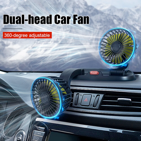 Adjustable Dual-Vent Car Fan