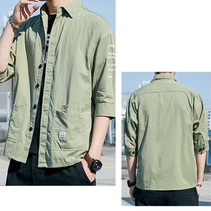 Mens Quarter Sleeve Shirt with Two Front Pockets