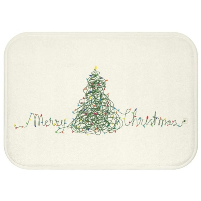 Holiday Christmas Tree Lights Bath Mat Home Accents