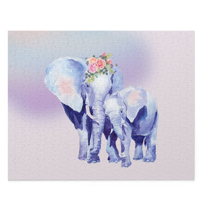 Mother and Baby Auspicious Elephant Jigsaw Puzzle 500-Piece