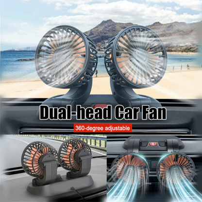 Adjustable Dual-Vent Car Fan