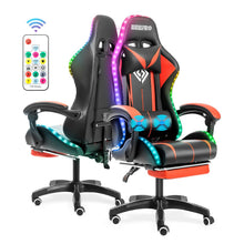 Load image into Gallery viewer, Gaming LED Massage Chair with Footrest
