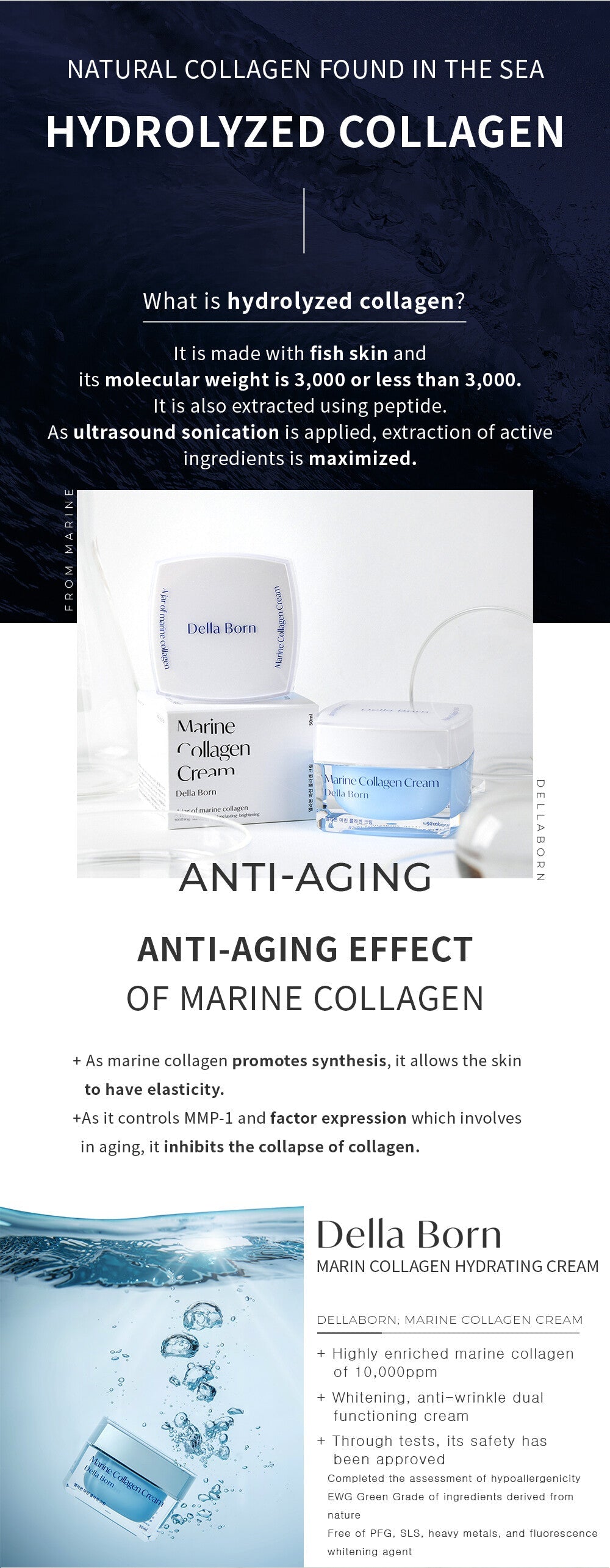 Korea Della Born Marine Collagen Cream 50ml