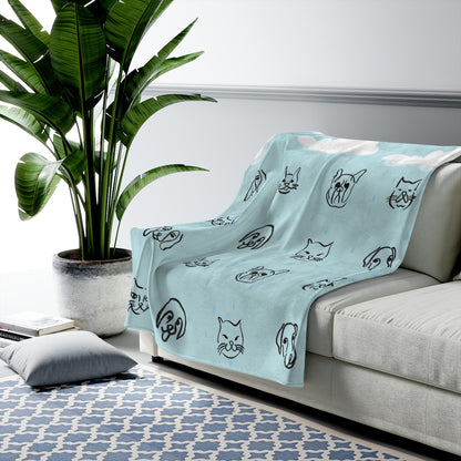 It's Raining Cats and Dogs Plush Throw Blanket