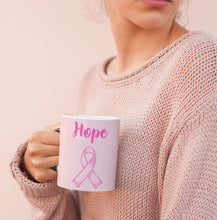 Load image into Gallery viewer, Pink Ribbon Hope Theme Magical Heat Sensitive Color Changing Mug
