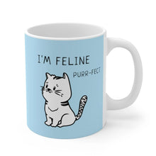 Load image into Gallery viewer, I&#39;m Feline Purr-Fect Mug in Blue

