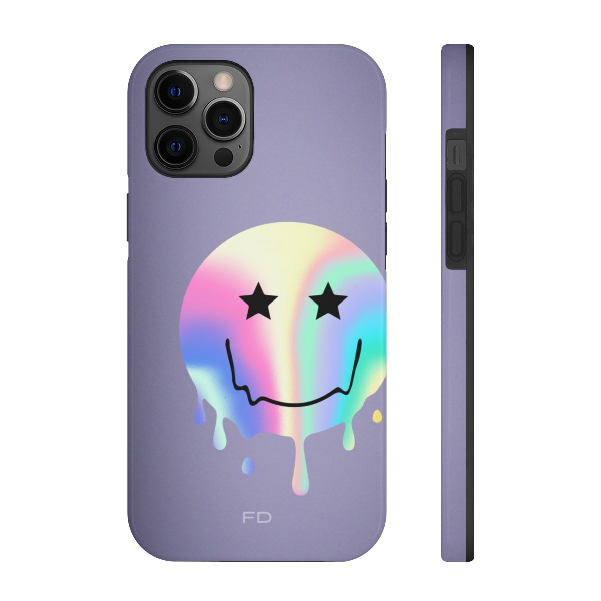 Happy Face with Stars Tough Case for iPhone with Wireless Charging