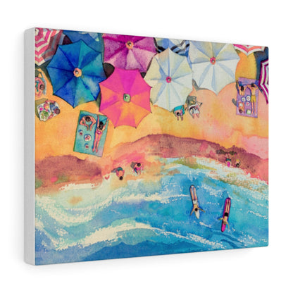 Colorful Day at The Beach Canvas Gallery Wraps Wall Art