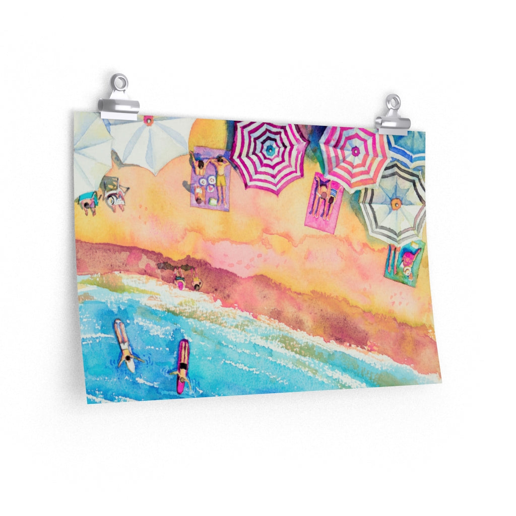 Colorful Day at the Beach Premium Matte horizontal posters - 5 Sizes