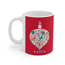 Load image into Gallery viewer, Holiday Ornament with Joy Ceramic Mug 11oz
