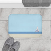 Load image into Gallery viewer, Sail Boat in the Ocean Bath Mat
