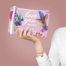 Load image into Gallery viewer, Love You More Each Day Floral Design Vegan Zipped Clutch Bag
