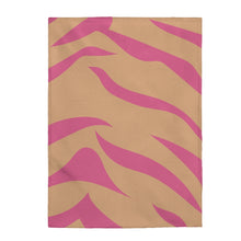 Load image into Gallery viewer, Pink and Orange Leopard Stripes Plush Throw
