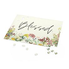 Load image into Gallery viewer, Blessed Quote with Floral Jigsaw Puzzle 500-Piece
