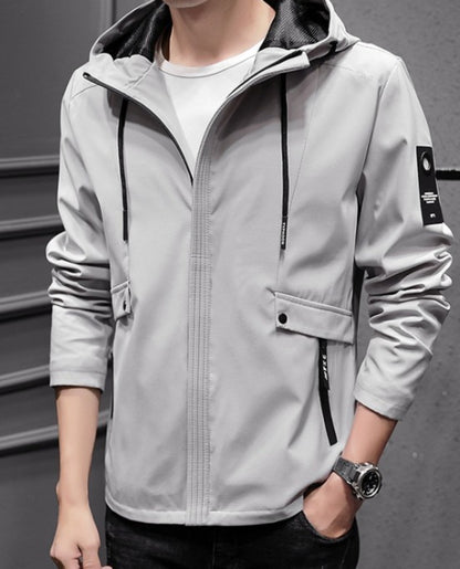 Mens Hooded Street Style Zipper Jacket