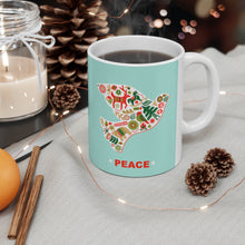 Load image into Gallery viewer, Christmas Dove with Peace Ceramic Mug 11oz
