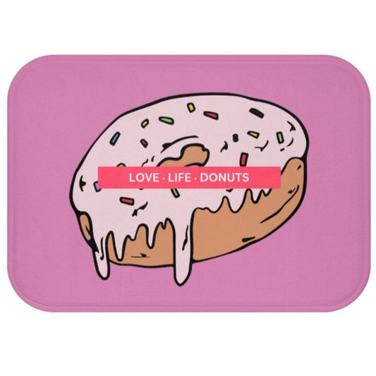 Love Life Donuts Bath Mat