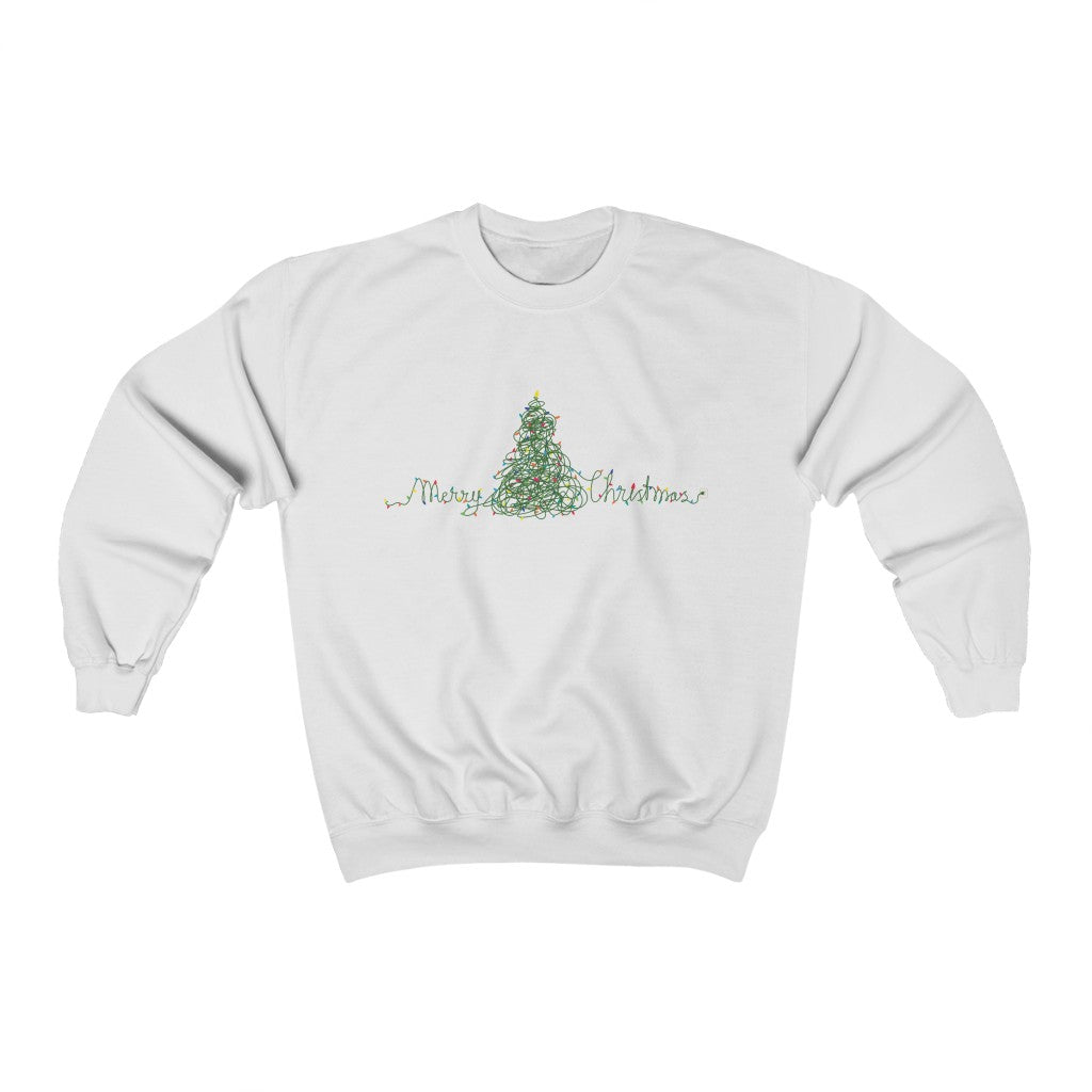 Mens Christmas Lights Tree Sweatshirt