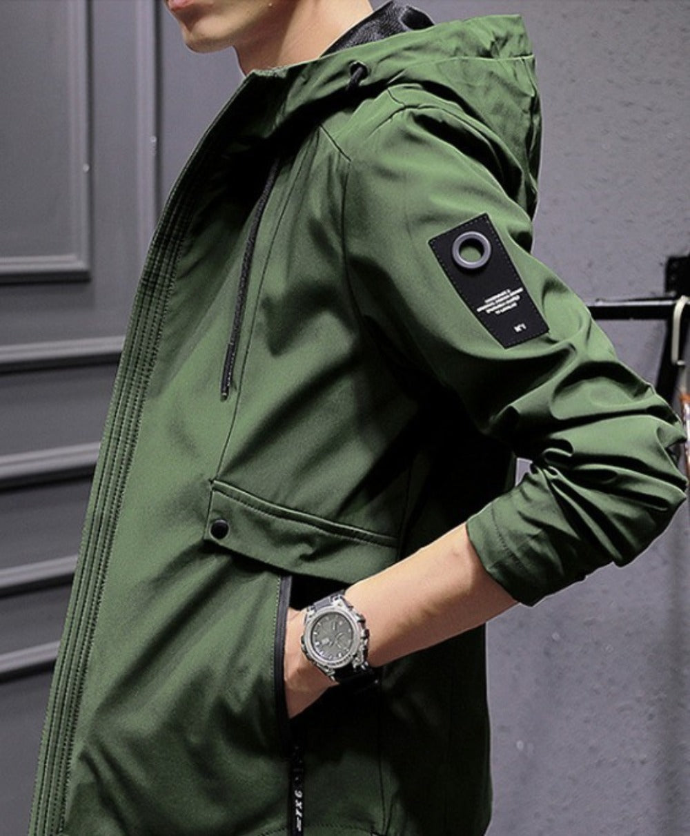 Mens Hooded Street Style Zipper Jacket