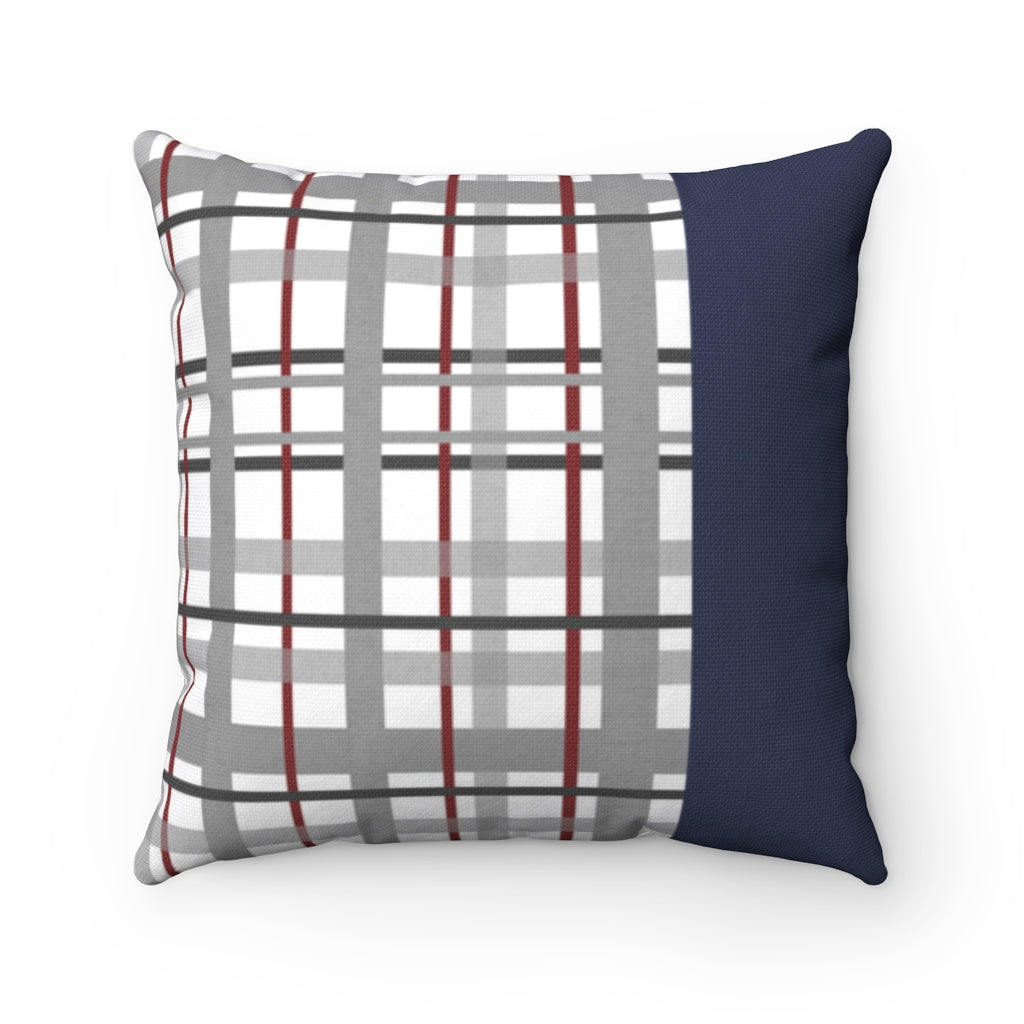 Gray Plaid Design Cushion Home Decoration Accents - 4 Sizes