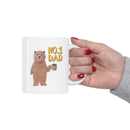 Number One Dad Bear Coffee Tea Mug