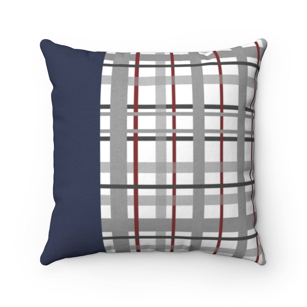 Gray Plaid Design Cushion Home Decoration Accents - 4 Sizes