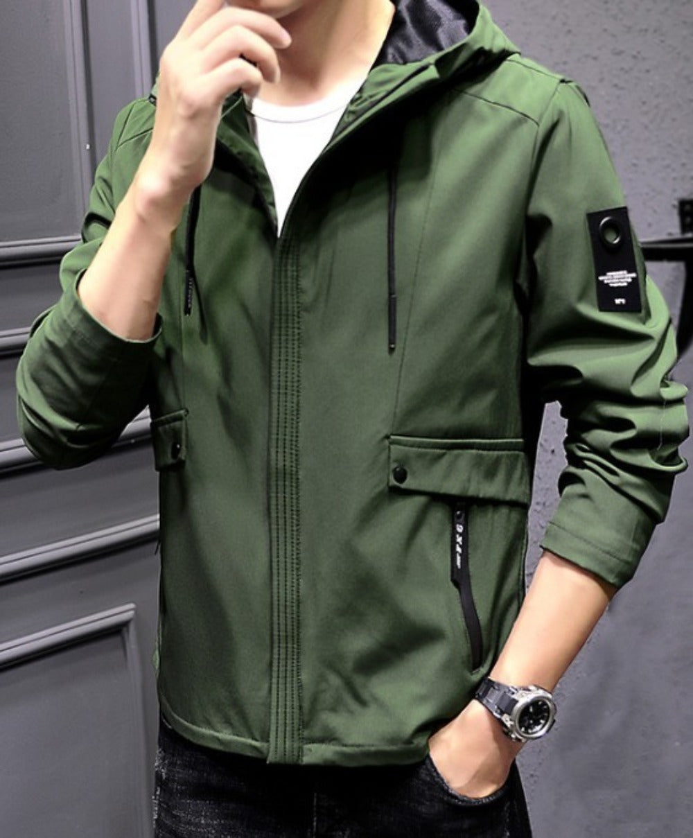 Mens Hooded Street Style Zipper Jacket