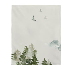 Load image into Gallery viewer, Birds Over Forest Blanket Plush Throw

