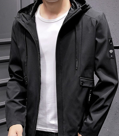 Mens Hooded Street Style Zipper Jacket