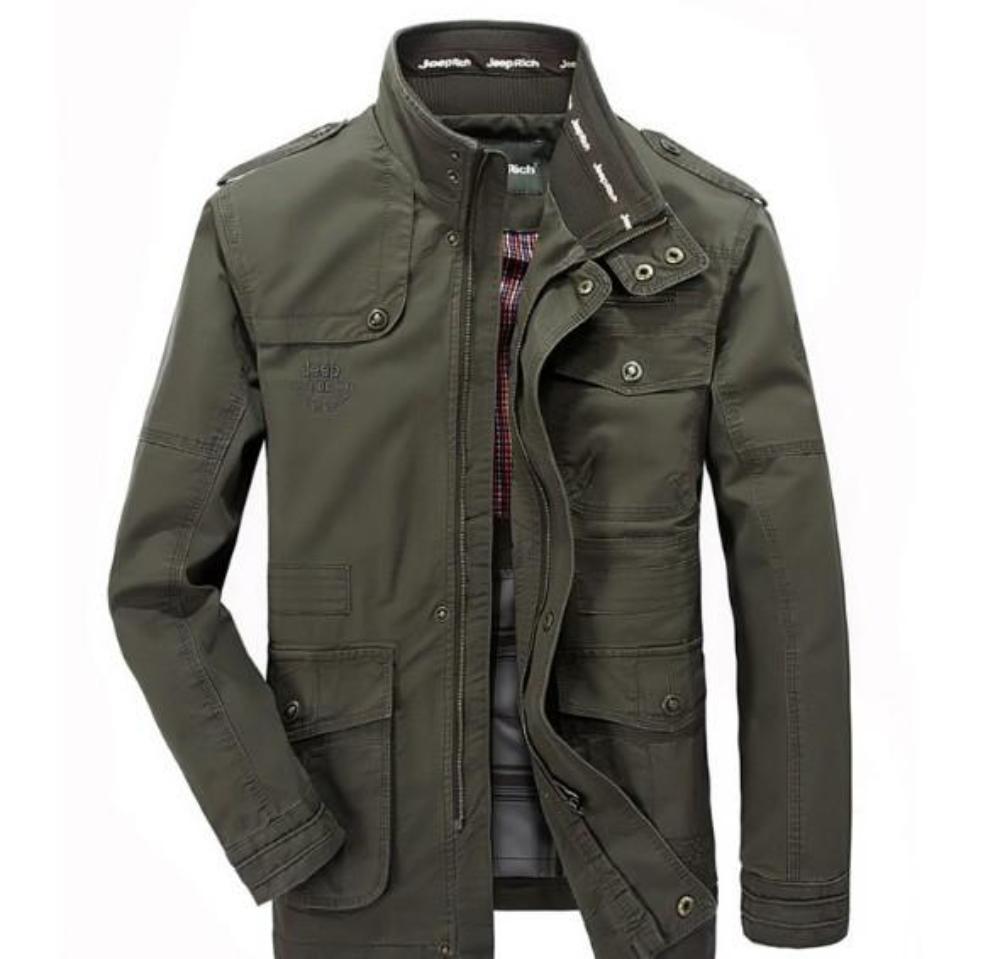 Mens Stand Collar Military Style Jacket
