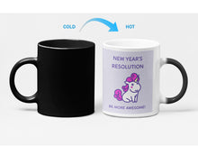Load image into Gallery viewer, Be More Awesome Unicorn Heat Sensitive Color Changing Mug
