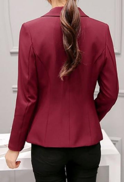 Womens Business Casual Slim Cut One Button Blazer