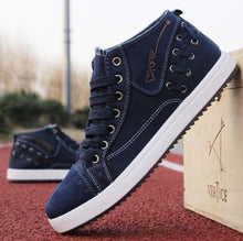Load image into Gallery viewer, Mens Casual Lace Up Denim Sneakers
