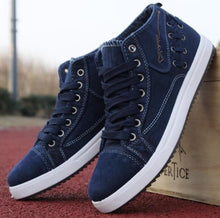 Load image into Gallery viewer, Mens Casual Lace Up Denim Sneakers
