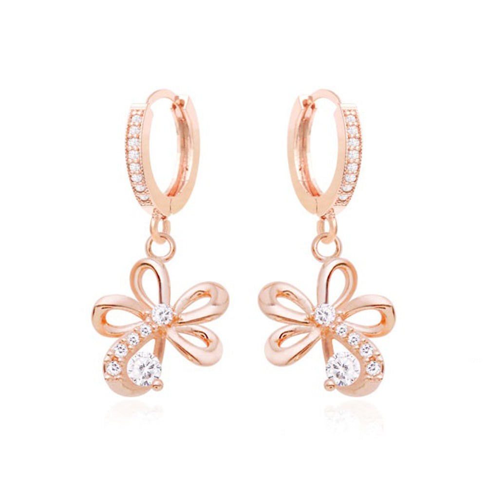 Gemma Floral Crystal Earrings with 14K Gold Pin