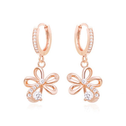 Gemma Floral Crystal Earrings with 14K Gold Pin