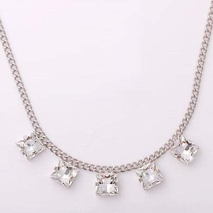 Iris Silver Crystal Necklace