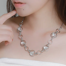 Load image into Gallery viewer, Mika Silver Necklace with Crystals
