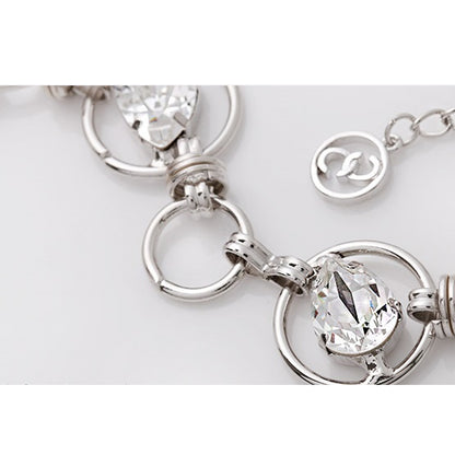 Mika Silver Necklace with Crystals