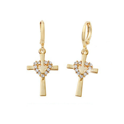 Milla Cross Earrings with Crystals
