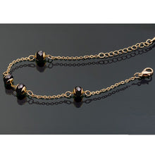 Load image into Gallery viewer, Charlotte 14K Gold Black Crystal Ankle Bracelet
