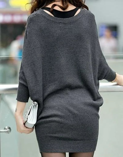 Womens One Piece Slim Fit Batwing Sweater