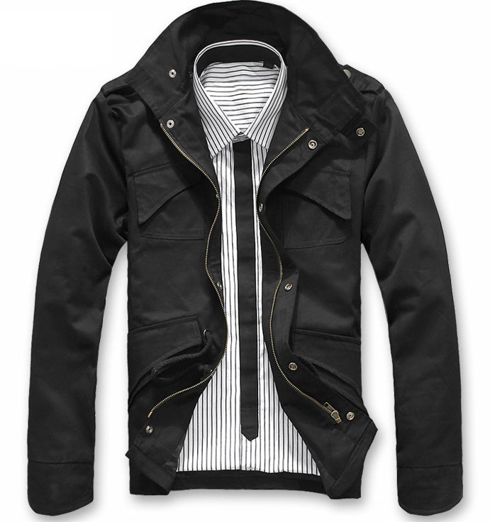 Mens Stand Up Collar Short Parka